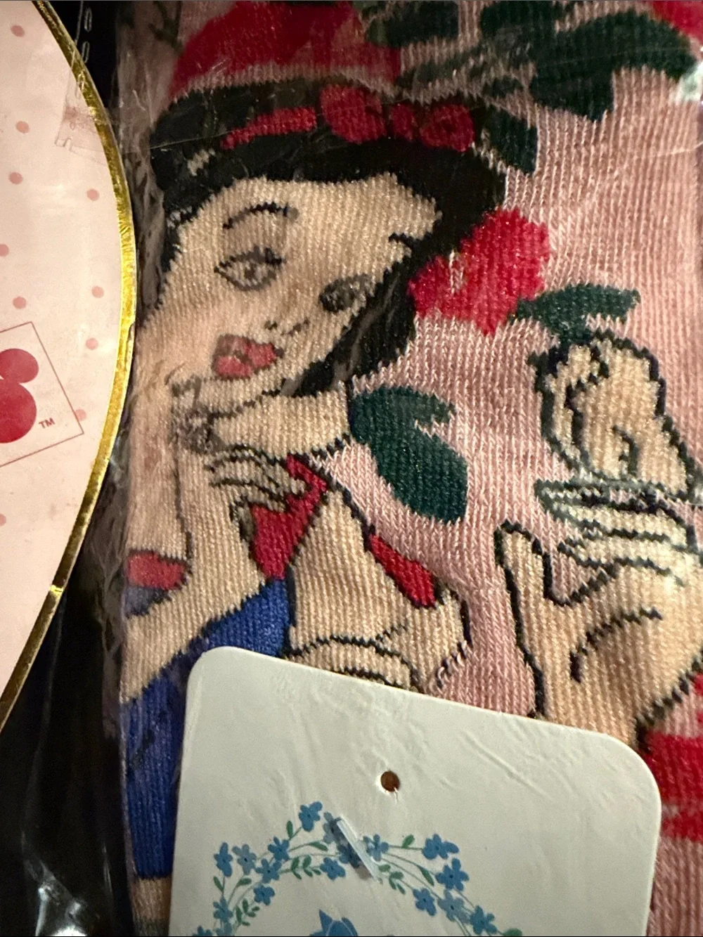 Disney Snow White Lip Balm & Character Socks - Pink, Red, Peachn